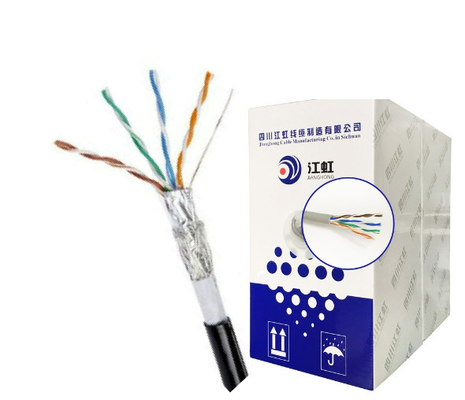 สายเคเบิล Cat5e SFTP LAN 4 คู่ สายเคเบิลอีเธอร์เน็ต LSZH MDPE แจ็คเก็ตคู่ SFTP